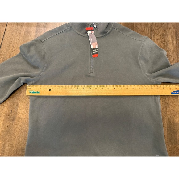 Banana Republic Mens Quarter Zip Pullover Sweater Charcoal Gray Size M New - Picture 2 of 6